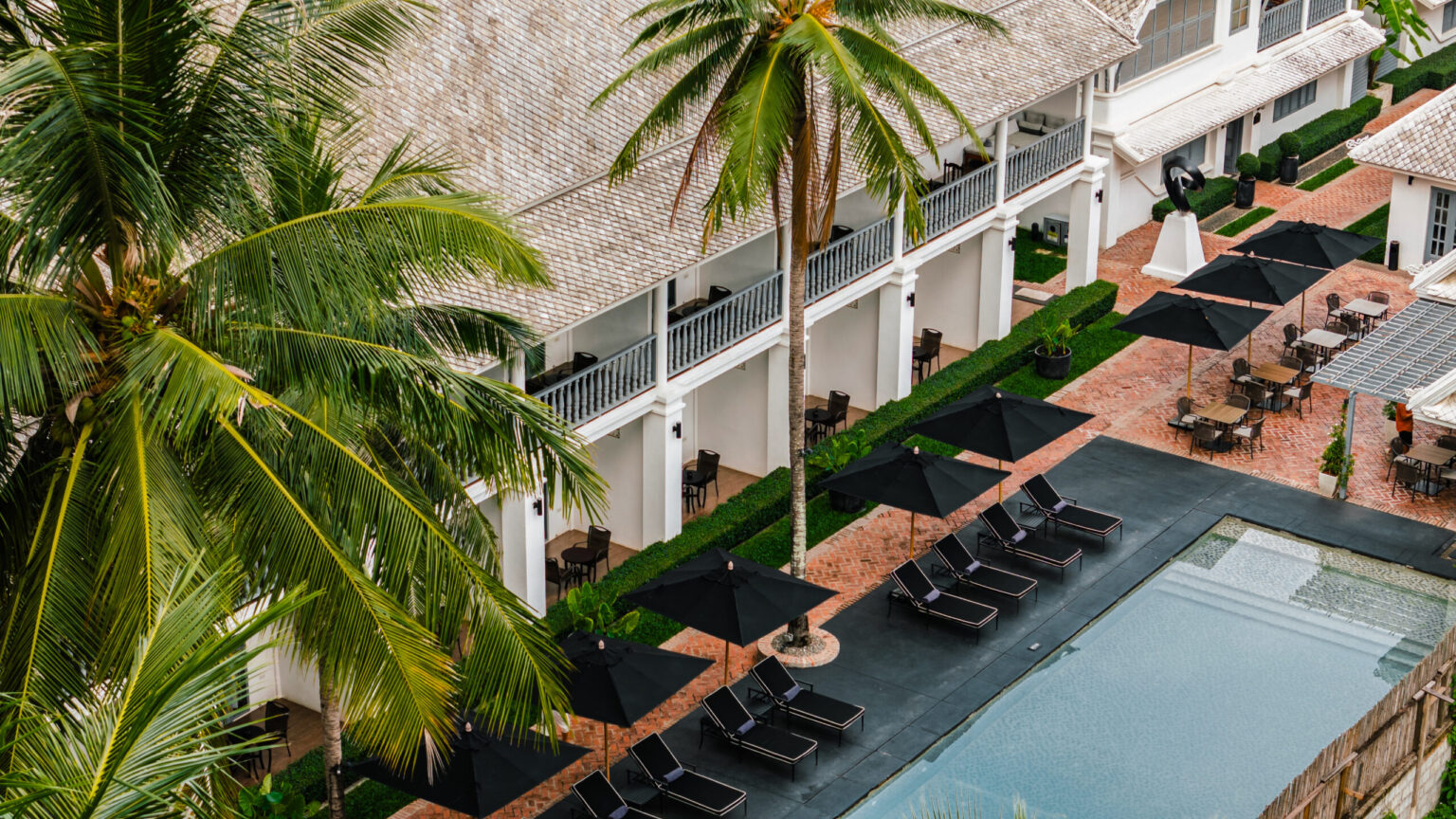 Swimming pool at Souphattra Hotel Luang Prabang