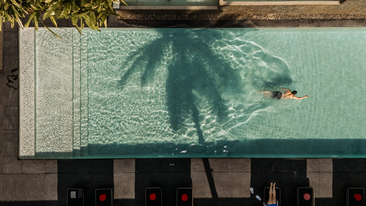 Swimming pool from above, Souphattra Hotel Luang Prabang