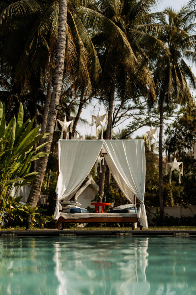 Poolside sala at Souphattra Hotel Luang Prabang