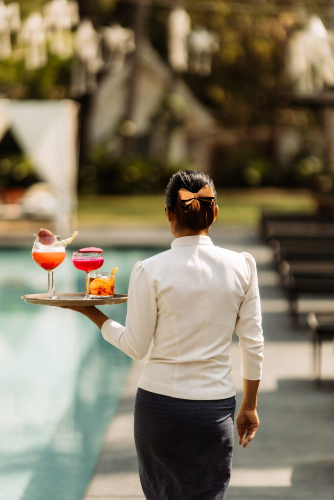 Poolside service at Souphattra Hotel Luang Prabang