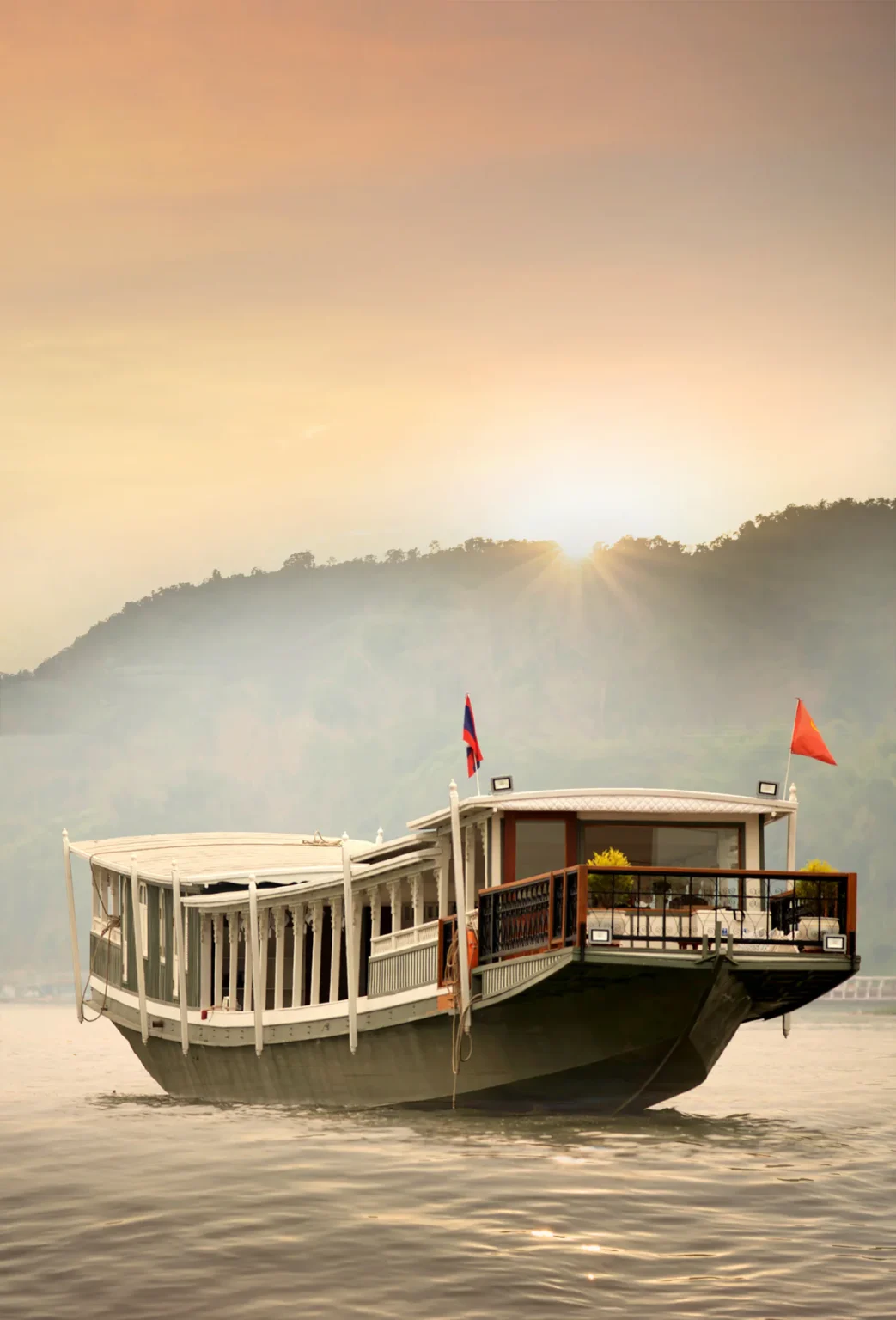 The Continental Cruise at sunset on the Mekong River